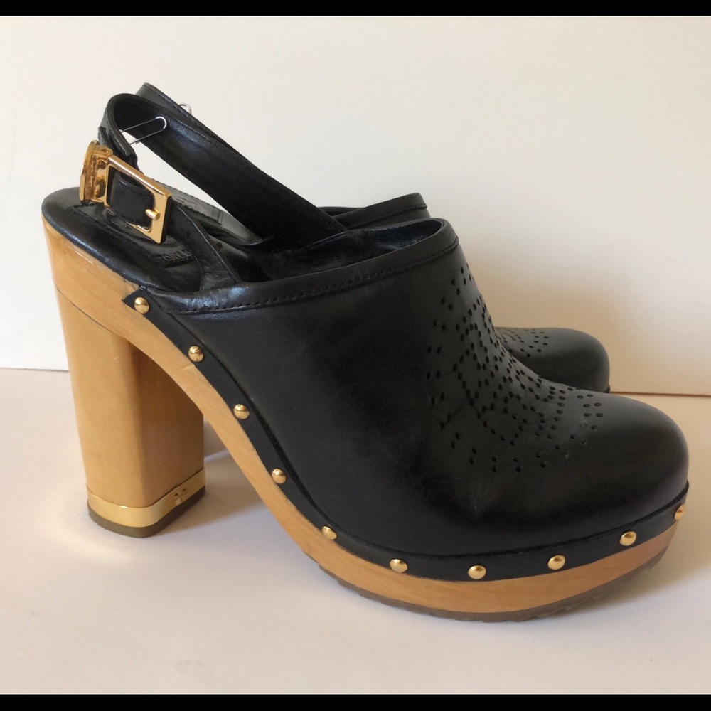 EUC TORY BURCH PLATFORM HEELS CLOG STYLE SLINGBACK